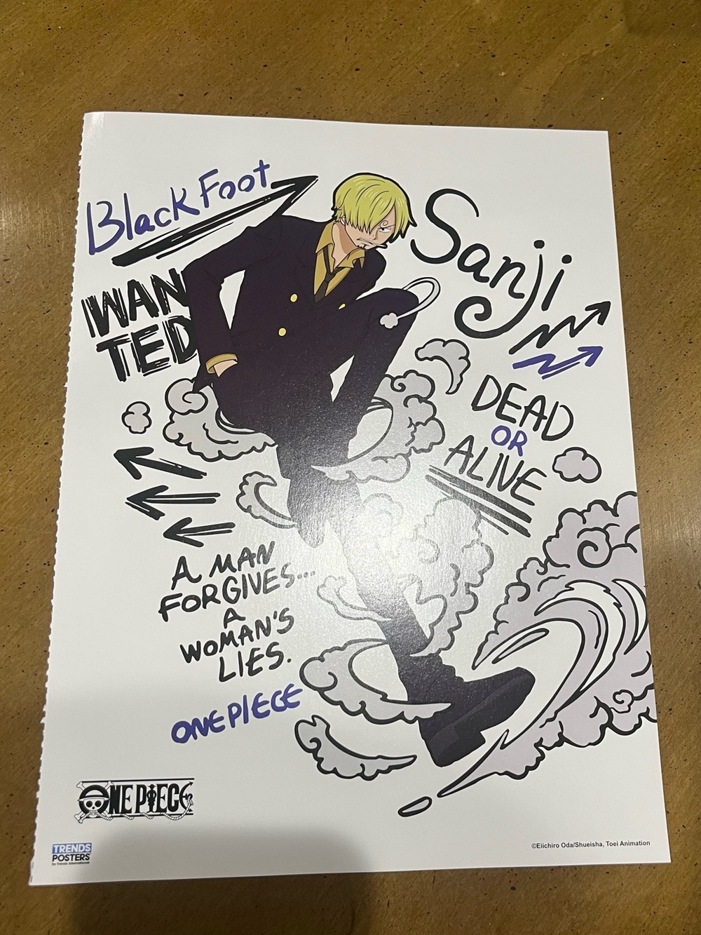 One Piece Sanji Anime Art Poster - Black Foot Illustration Trends Posters